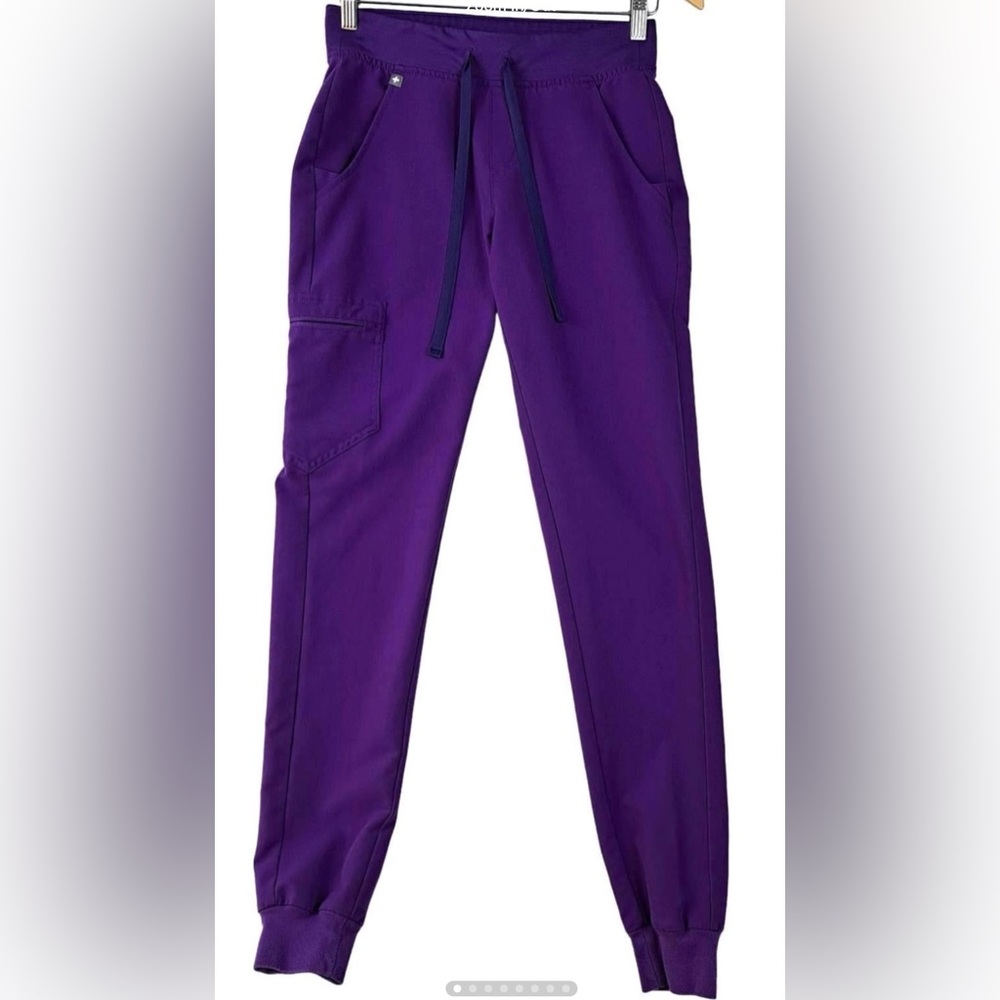 Figs Technical Zamora Jogger Scrub Pants Womens XS Tall Digital Grape Stretch